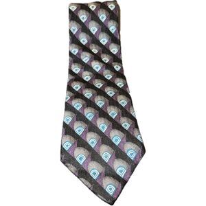 Christian Dior Geometric Pattern Tie‎ Men’s Necktie Blue Purple Black